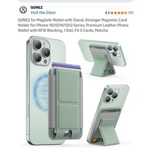 GONEZ MagSafe Wallet W/Stand, Strong Magnet Card Holder - iPhone 16/15/14/13/12